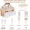 Picnic Basket Set for 2 - Wicker Insulated Picnic Basket with Waterproof Blanket, Folding Wine Picnic Table & Cutlery Kits, Picnic Baskets Kit for Camping, Outdoor, Valentine (White Flower)